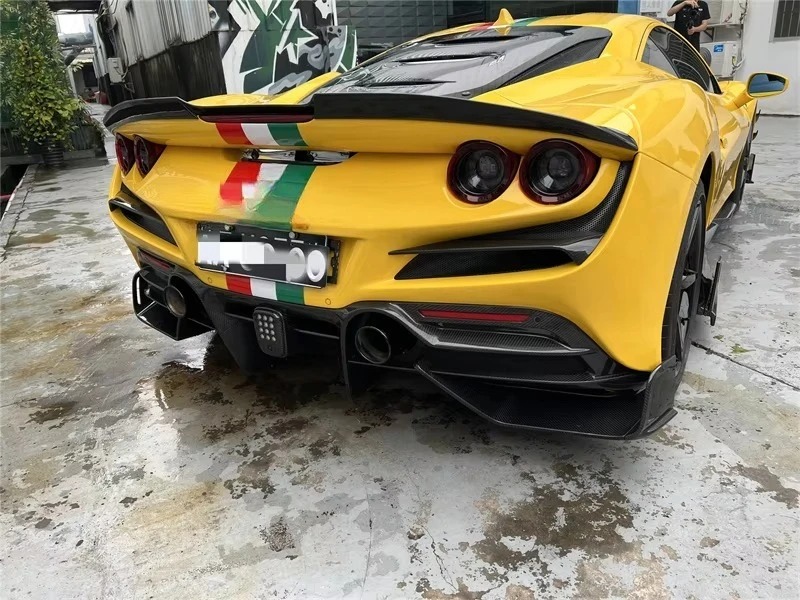 Dry Carbon Fiber Front Lip Side Skirt Rear Wing Canards for  F8